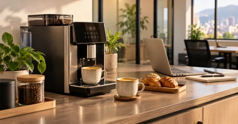 Equipamiento de café en oficina moderna