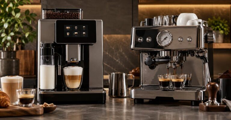 cafetera automatica vs semiautomatica - fotografía editorial