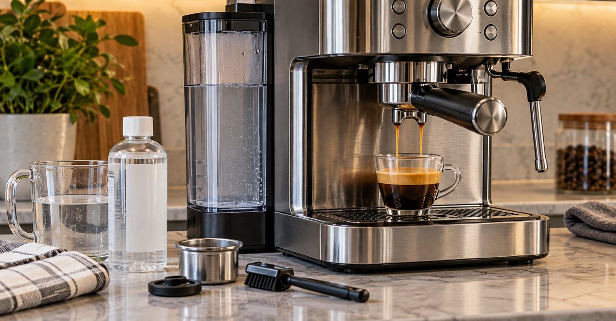 como descalcificar cafetera - fotografía editorial